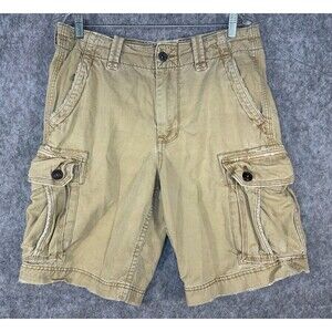 American Eagle Cargo Shorts Men's Size 32 Tan Baggy Y2K Distressed
